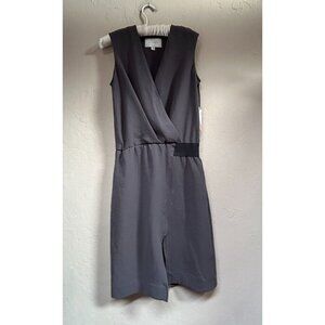 BROCHU WALKER Claren Drop Waist Faux Wrap Dress XS Gray Knee Length  New $498